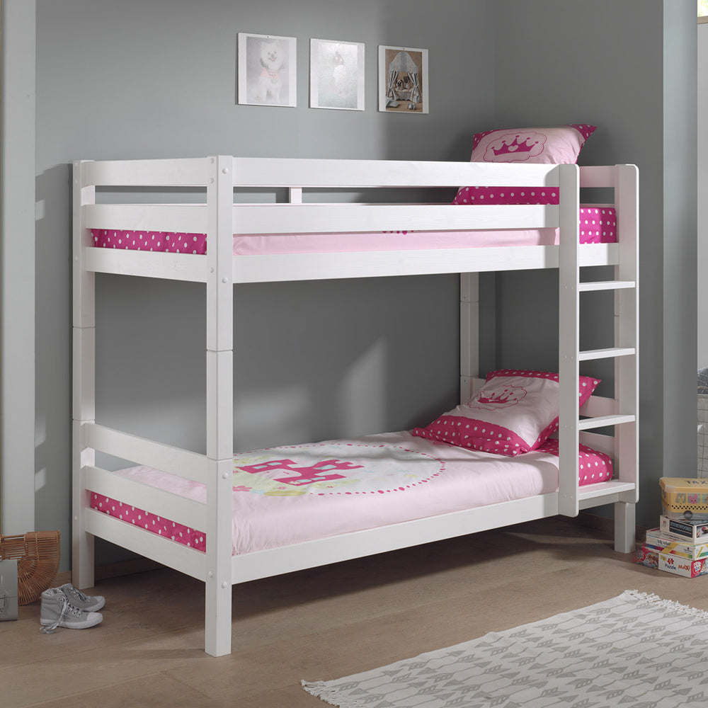 Cheap white bunk beds deals with mattresses