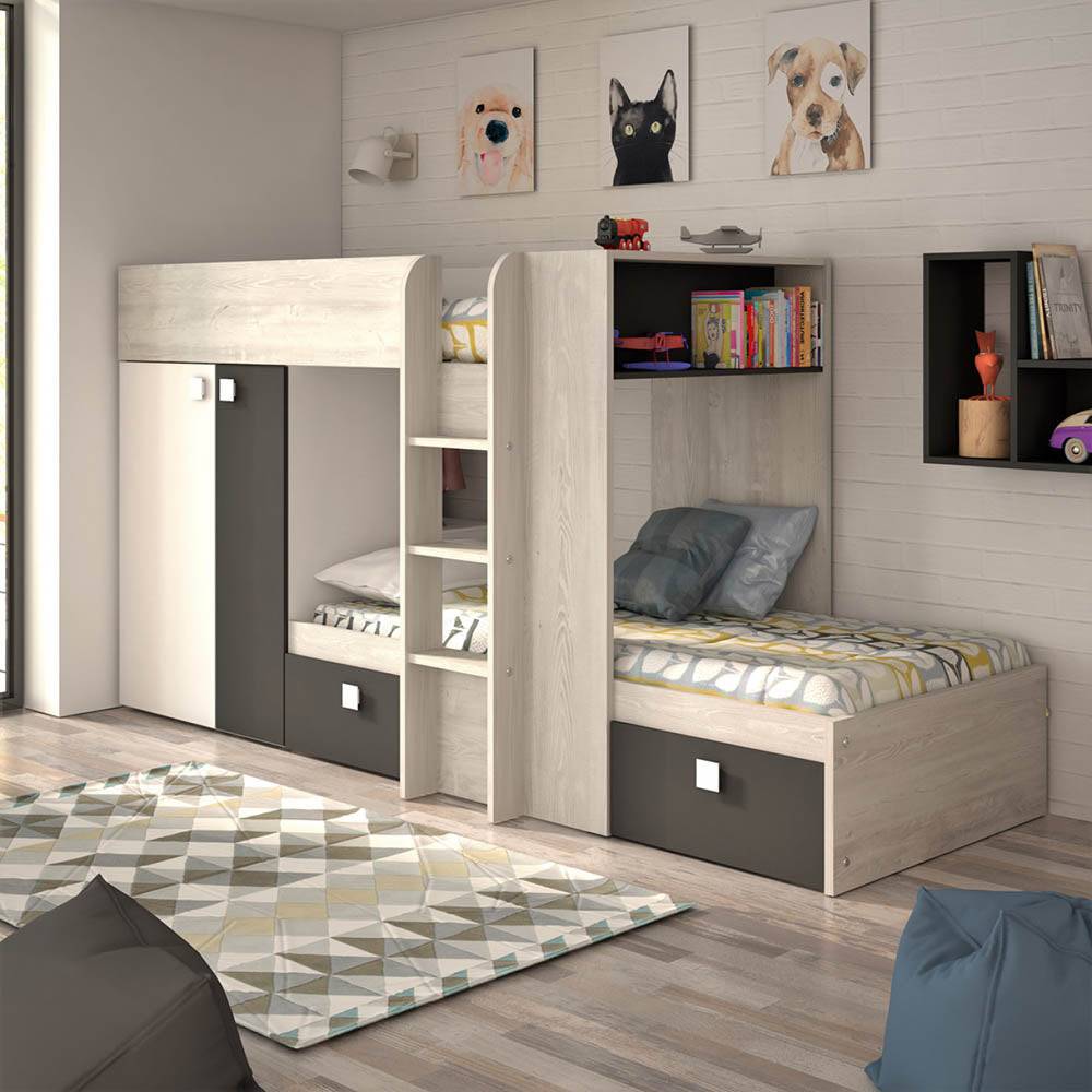 Trasman barca bunk bed deals with wardrobe